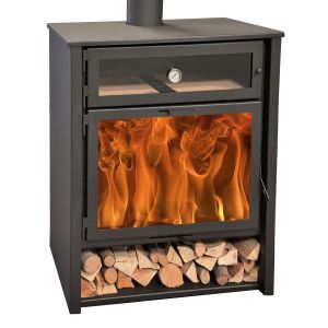 Estufa de leña modelo Zeux Horno 11 kw