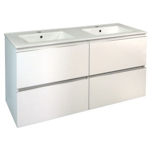 Mueble alto trendy 4 cajones - 120cm - acabado blanco mate - lavabo