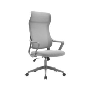 Silla de oficina ergonómica con reposacabezas ajustable y diseño moderno.