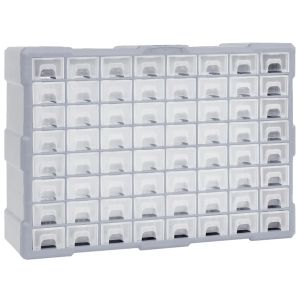 vidaXL organizador multicajones con 64 cajones 52x16x37,5 cm