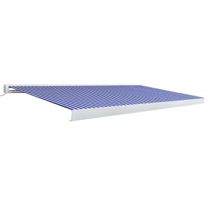 vidaXL toldo de carrete motorizado azul y blanco 500x300 cm