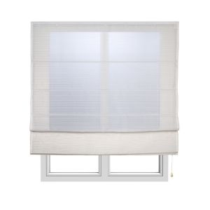 Estor plegable con varillas textil traslúcido rayas blanco, 120 x 250cm