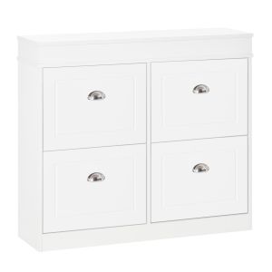 Mueble zapatero melamina color blanco 98x24x83 cm homcom