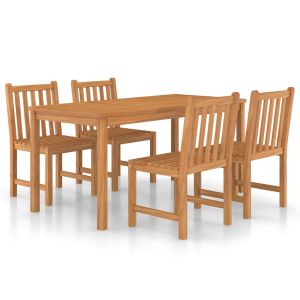 vidaXL conjunto de comedor de jardín 5 piezas madera maciza de teca