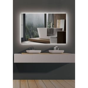 Espejo de baño con iluminación LED  luz LED fría medida - 90 x 80 cm