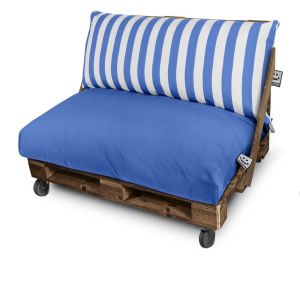 Cojín para palets toldotex azul funda asiento 120x80x20 (liso) sin relleno