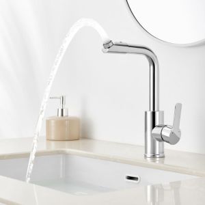 Grifo giratorio para lavabo, mezclador de agua fría y caliente para lavabo,