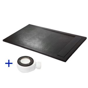 Plato de ducha de resina 120x70 premium ambiente negro ral 9005 70x120