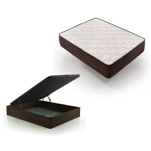 Pack colchón viscoelástico  150 x 190 + canape abatible chocolate descansin