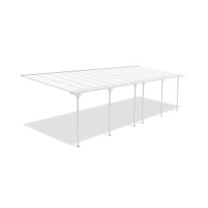 Pérgola adosada/cochera 27m² kleo 900l300 aluminio blanco