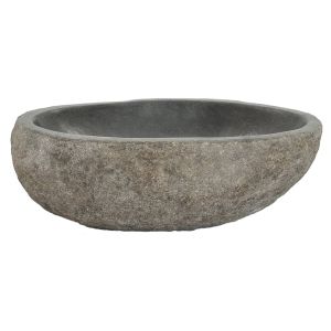 vidaXL lavabo ovalado piedra de río (29-38)x(24-31) cm