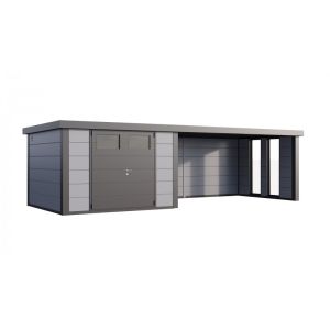 Caseta jardin nh8 con apoyo xl e ventanas | gris claro | novo habitat