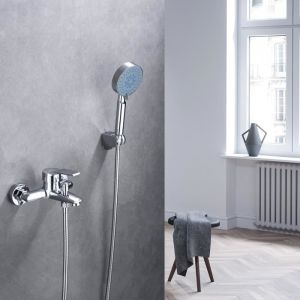 Auralum grifo para bañera 2 funciones con 5 jets ducha de mano mezclador de