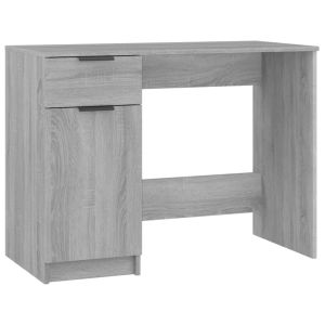 vidaXL escritorio de madera contrachapada gris sonoma 100x50x75 cm