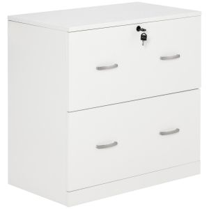 Gabinete de archivos melamina de madera, metal color blanco 74x42x72 cm