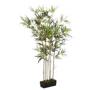 vidaXL árbol de bambú artificial con 552 hojas verde 120 cm