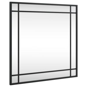 vidaXL espejo de pared cuadrado de hierro negro 50x50 cm