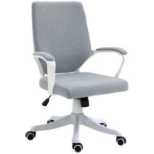 Silla de oficina poliéster, espuma, pp, pu, nylon color gris 62x69x100 cm