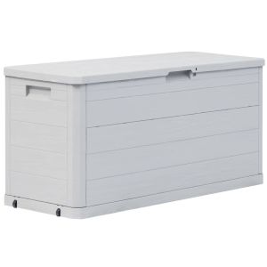 vidaXL caja de almacenamiento de jardín 280 l gris claro