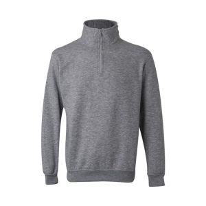 Sudadera media cremallera xs gris jaspeado