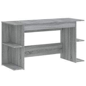 vidaXL escritorio madera de ingeniería gris sonoma 140x50x75 cm