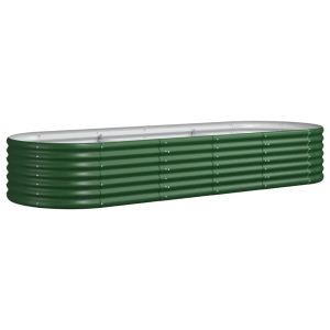 vidaXL jardinera arriate acero recubrimiento polvo verde 224x80x36 cm