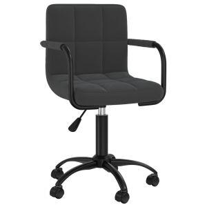 vidaXL silla de oficina giratoria de terciopelo negro