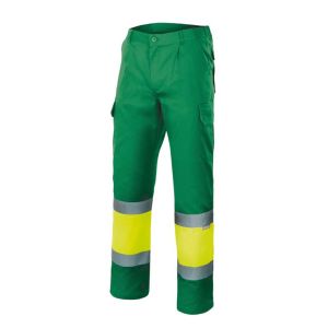 Pantalon bicolor verde amarillo alta visibilidad velilla 3xl