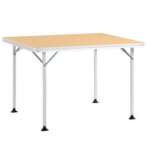 Mesa plegable de camping mdf, acero, aluminio color madera 115x85x75 cm