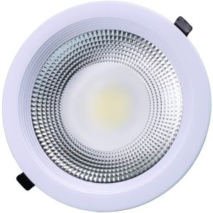 Downlight LED cob 10w redondo empotrar blanco, luz fría 6000k