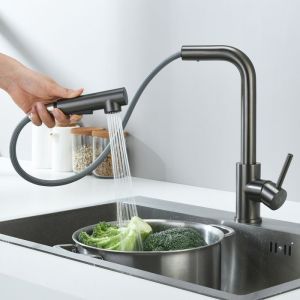 Mezclador de cocina extensible con 2 tipos de chorro, grifo para fregadero,