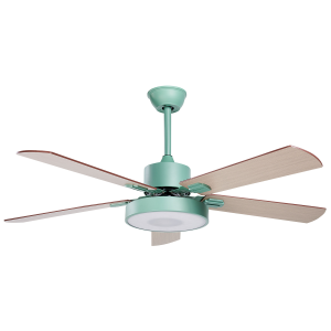 Ventilador de techo de metal verde menta/madera clara 50 cm hobble