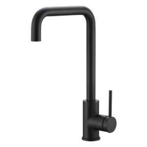 Grifo de cocina, monomando para fregadero  giratorio 360 negro mate