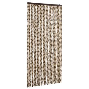 vidaXL cortina mosquitera beige y marrón chenilla 100x220 cm