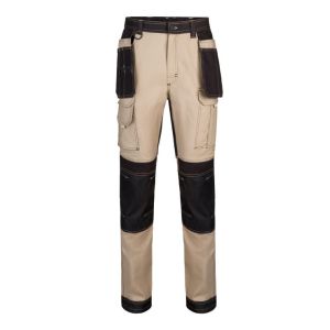 Velilla pantalon canvas stretch l beige arena/negro