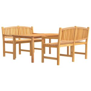 vidaXL juego de comedor para jardín 3 pzas madera maciza de teca