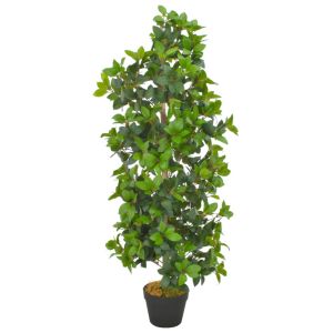 vidaXL planta artificial árbol de laurel con macetero 120 cm verde