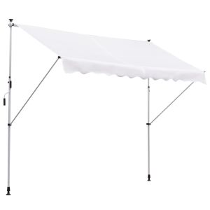 Toldo manual retráctil metal, aluminio, poliéster color blanco