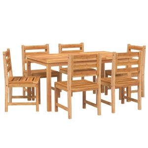 vidaXL juego de comedor de jardín 7 piezas madera maciza de teca