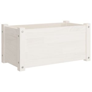 vidaXL jardinera de madera maciza de pino blanca 60x31x31 cm