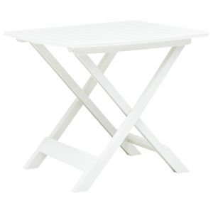 vidaXL mesa de jardín plegable de plástico blanco 79x72x70 cm