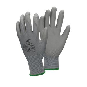 4x guantes de trabajo con revestimiento pu talla 11-xxl gris