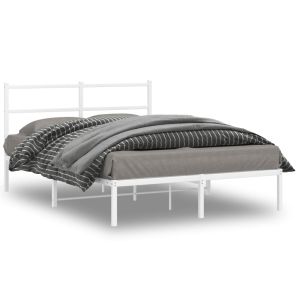 Cama -140x200 cm con cabecero metal blanca