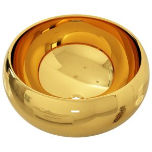 vidaXL lavabo 40x15 cm cerámica dorado