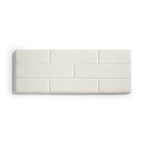 Cabecero de cama 130 muro ladrillos de polipiel 152x57x5cm blanco