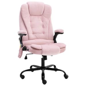 vidaXL sillón de oficina de masaje terciopelo rosa