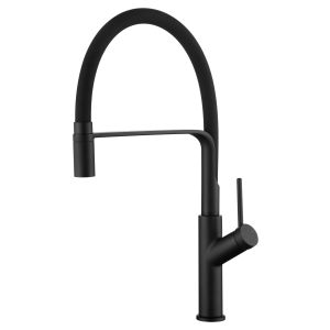 Grifo de cocina monomando para fregadero  flexible negro mate griatorio 360