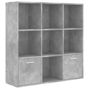 vidaXL estantería madera contrachapada gris hormigón 98x30x98 cm