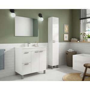 Ondee - mueble de baño  aktiva - ancho 80cm - melamina blanca