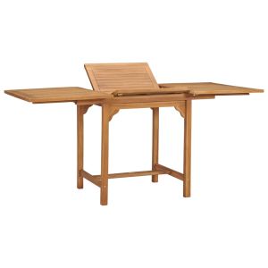 vidaXL mesa de jardín extensible madera teca maciza (110-160)x80x75cm